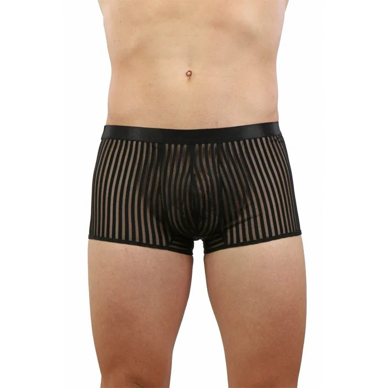 [SE20342] Boxer en tulle à rayures noir (M)