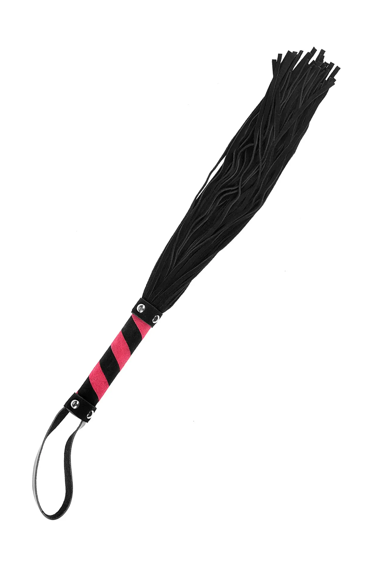 [6050210050] Martinet BDSM 44 lanières en cuir noir et rose
